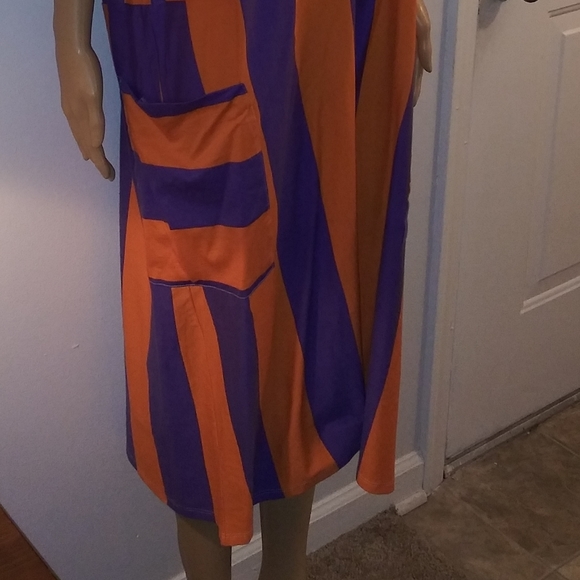 SOLD. Zara Trafaluc  Orange/Purple Dress - Picture 6 of 8